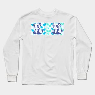 Blue Leaf Pandas Long Sleeve T-Shirt